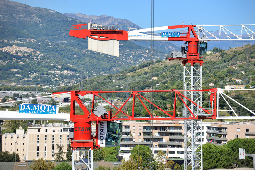 Riviera Montage uses six Potain tower cranes for the construction of housing, offices and shops close to the new IKEA in Nice, France